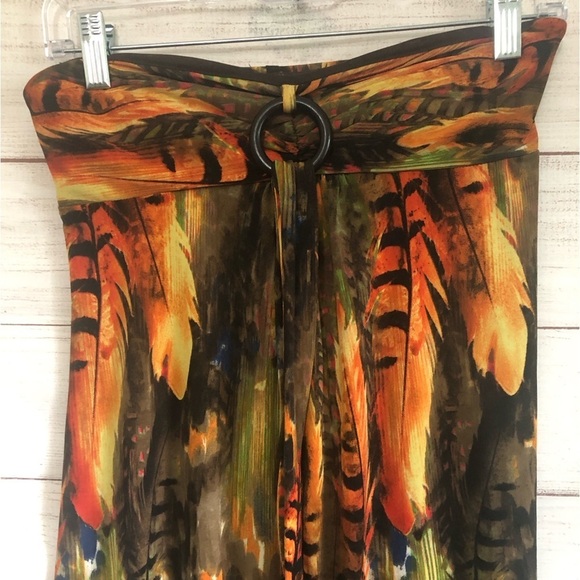 Love Tease Brown Multicolor Halter Blouse Size S - Picture 3 of 5